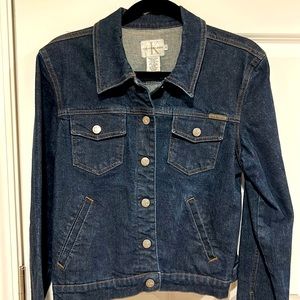 Vintage CALVIN KLEIN JEAN Size large Classic Denim jacket Medium dark blue